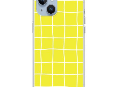 Yellow Checked Pattern iPhone 13 MagSafe Compatible Ultra Clear Case For Cheap